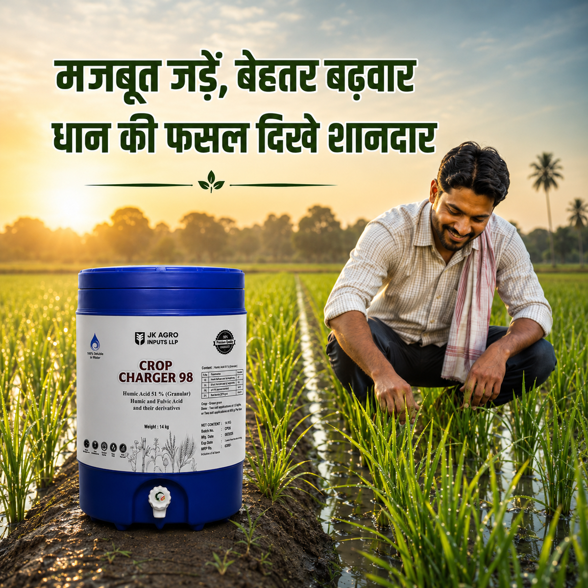JK Crop Charger 98 | Humic Acid 51% Granular | जेके क्रॉप चार्जर 98 | ह्यूमिक एसिड 51% ग्रैन्युलर